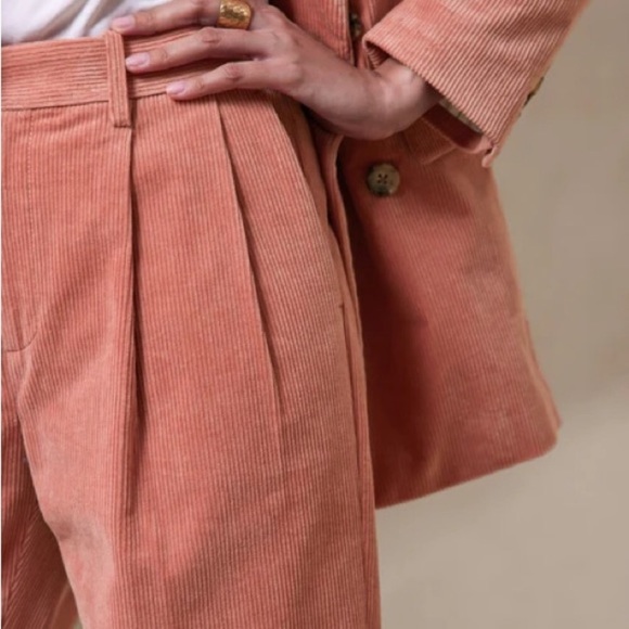 NWT! Banana Republic Rivoli Pleated Corduroy Pants - Size 8 Long - Picture 2 of 4